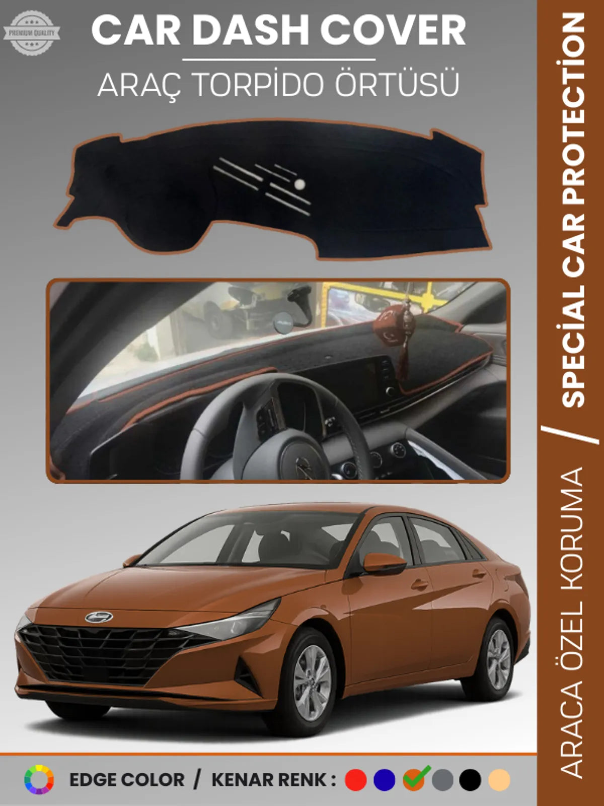 HYUNDAİ ELANTRA (2021+) Uyumlu Torpido Örtüsü Araca Özel Ön Göğüs Koruma