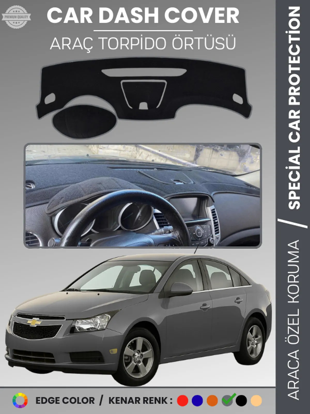 CHEVROLET Cruze (2008-2011) Uyumlu Torpido Örtüsü Araca Özel Ön Göğüs Koruma