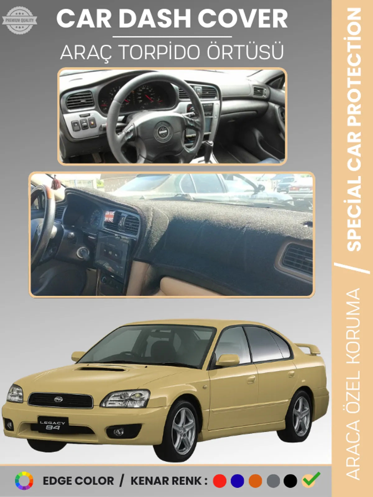 SUBARU LEGACY B4 (1998-2003) Uyumlu Torpido Örtüsü Araca Özel Ön Göğüs Koruma