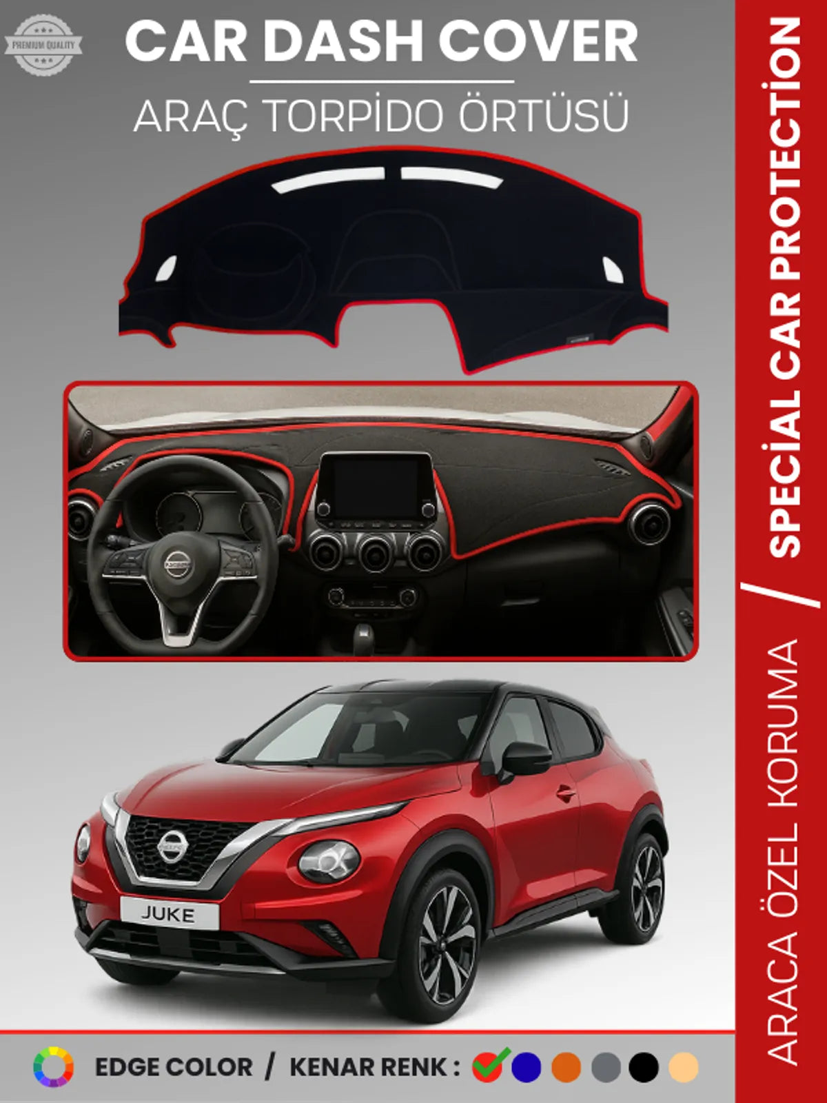 NISSAN JUKE F16 (2019-2025) Uyumlu Torpido Örtüsü Araca Özel Ön Göğüs Koruma