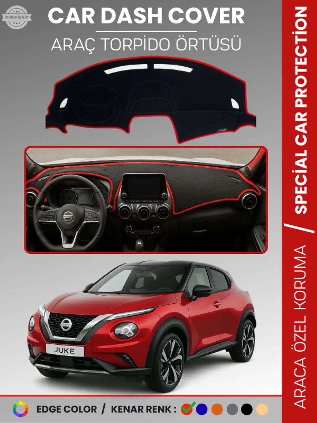 NISSAN JUKE F16 (2019-2025) Uyumlu Torpido Örtüsü Araca Özel Ön Göğüs Koruma
