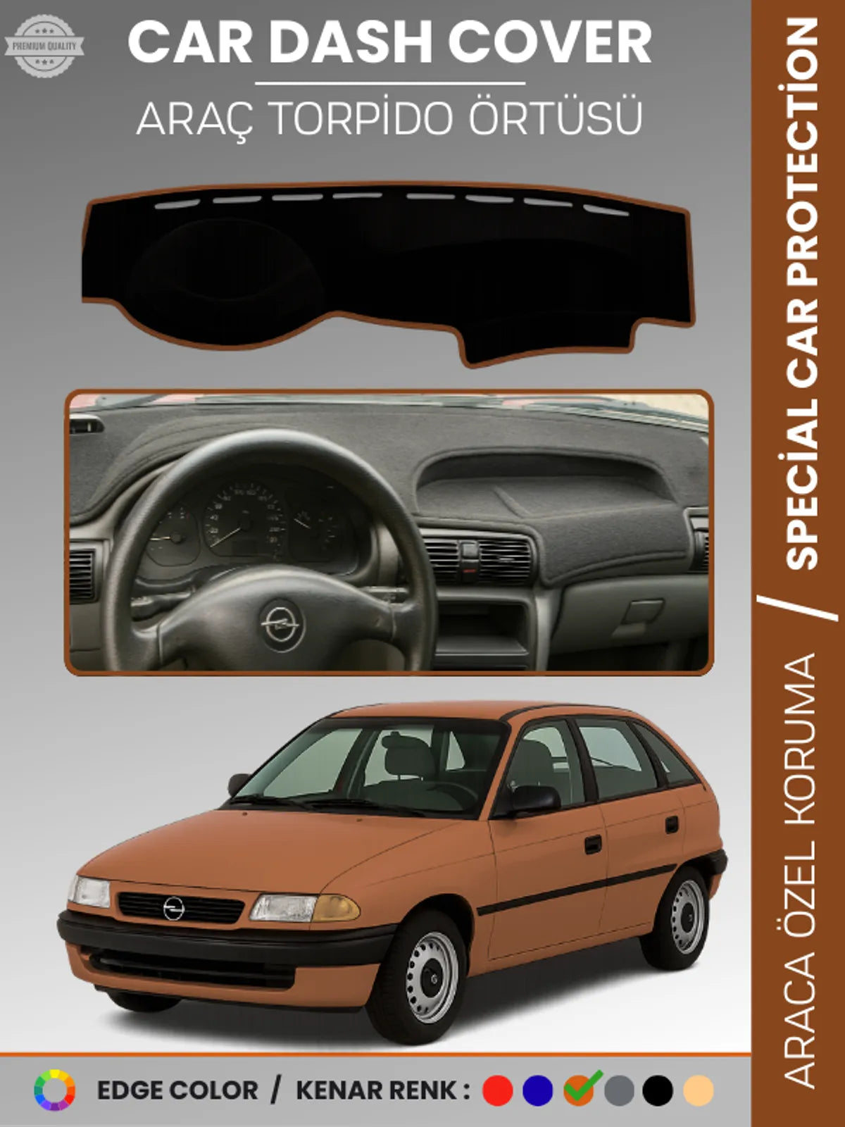 OPEL ASTRA F (1991-1998) Uyumlu Torpido Örtüsü Araca Özel Ön Göğüs Koruma