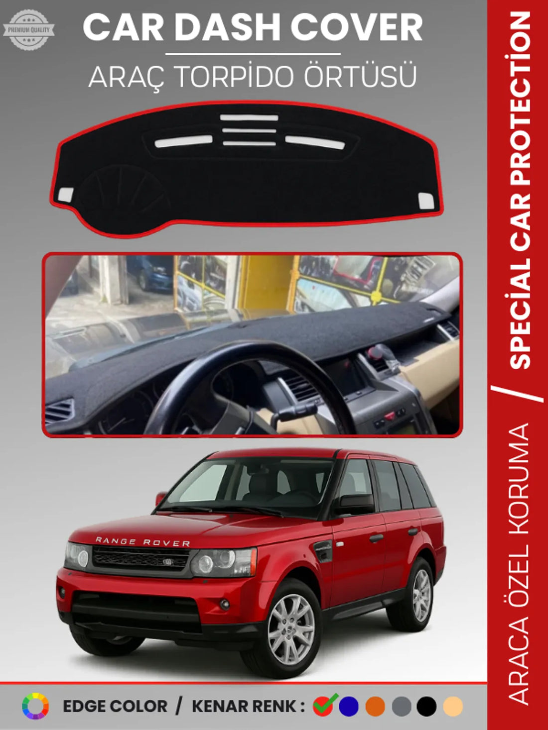 RANGE ROVER SPORT (2005-2013) Uyumlu Torpido Örtüsü Araca Özel Ön Göğüs Koruma