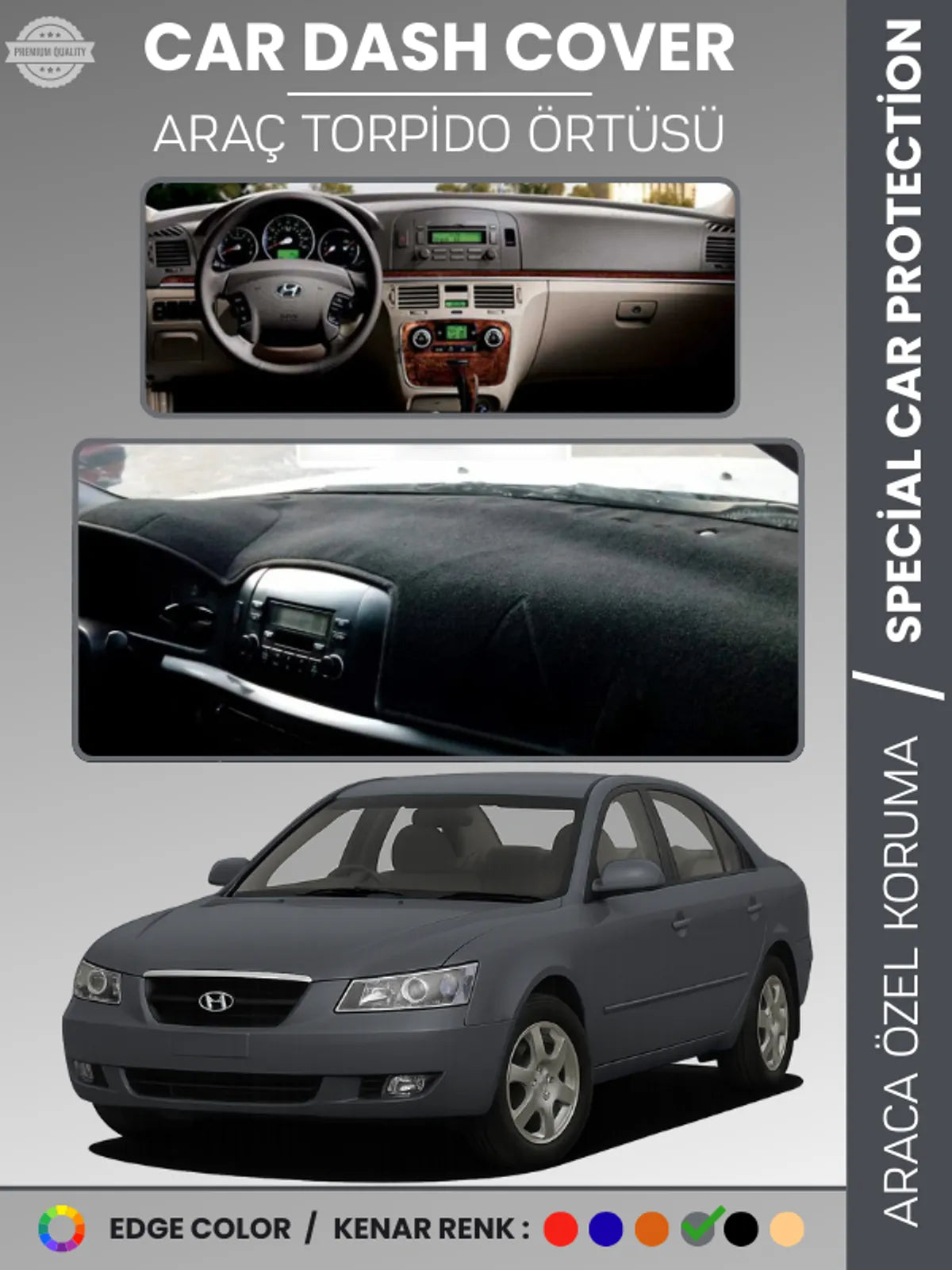 HYUNDAİ SONATA (2004-2007) Uyumlu Torpido Örtüsü Araca Özel Ön Göğüs Koruma