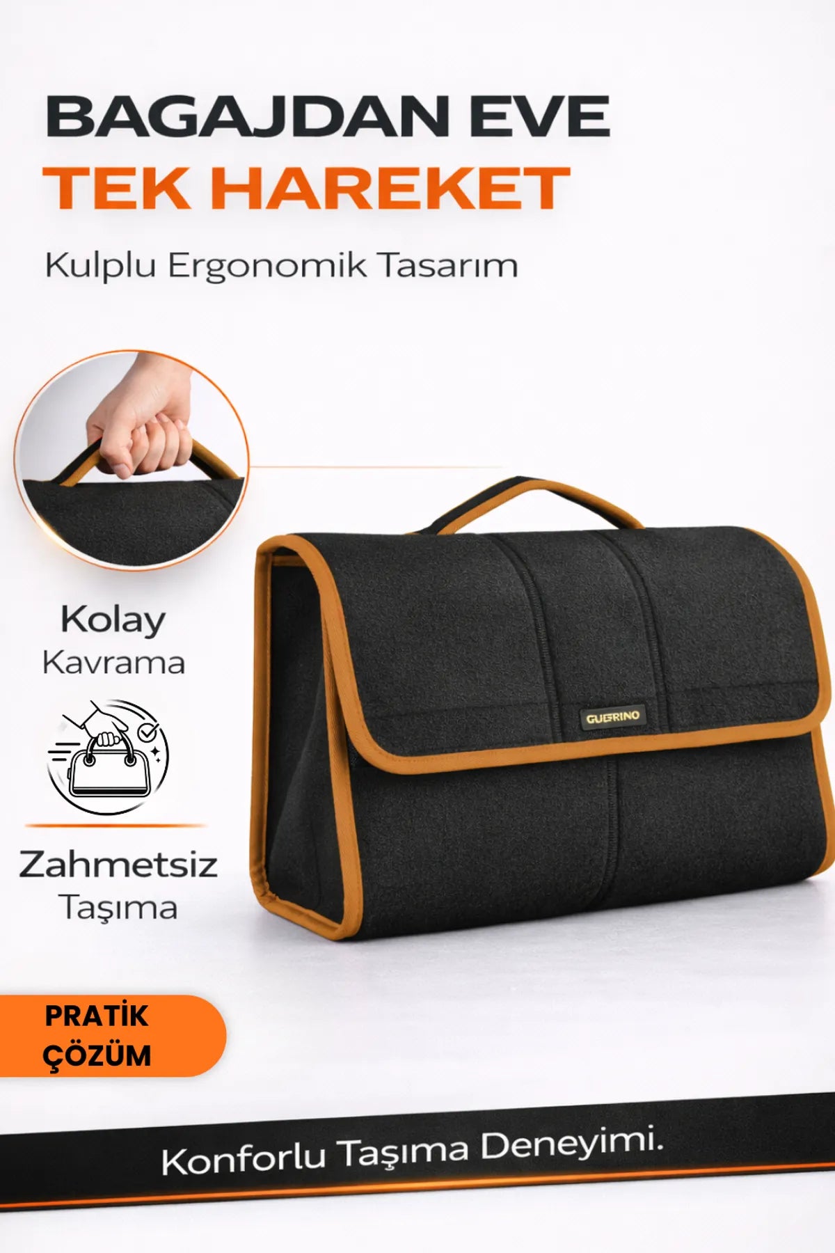 Oto Bagaj Çantası L Boy Kaymaz Cırt Bantlı Velur Kompakt Düzenleyici