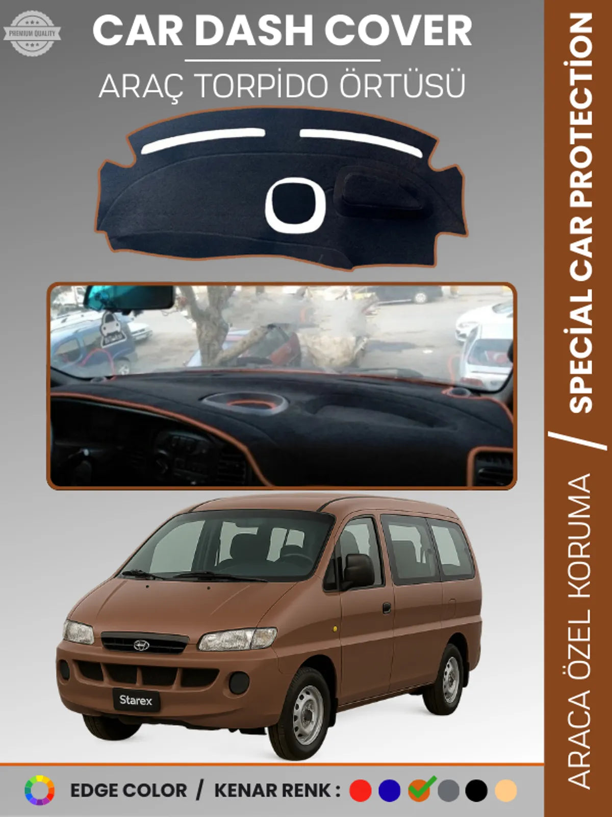HYUNDAİ STAREX (1997-2007) Uyumlu Torpido Örtüsü Araca Özel Ön Göğüs Koruma