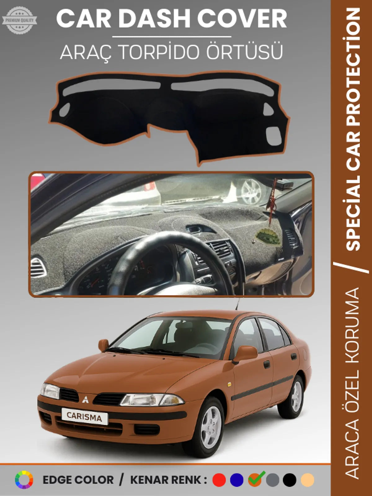 MITSUBISHI CARISMA KÜÇÜK EKRAN (1995-2004) Uyumlu Torpido Örtüsü Araca Özel Ön Göğüs Koruma