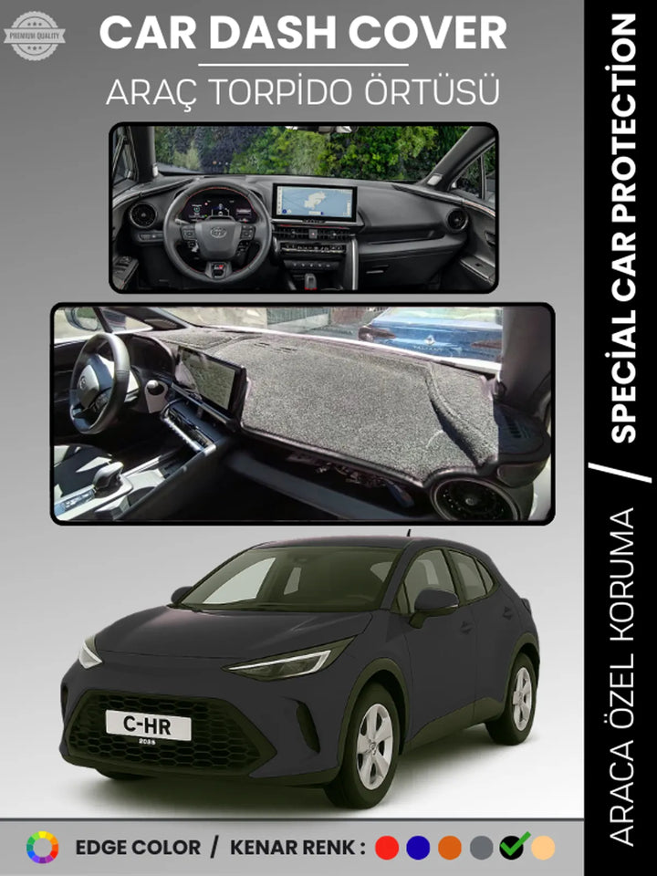 Toyota CHR (2024+) Uyumlu Torpido Örtüsü Araca Özel Ön Göğüs Koruma