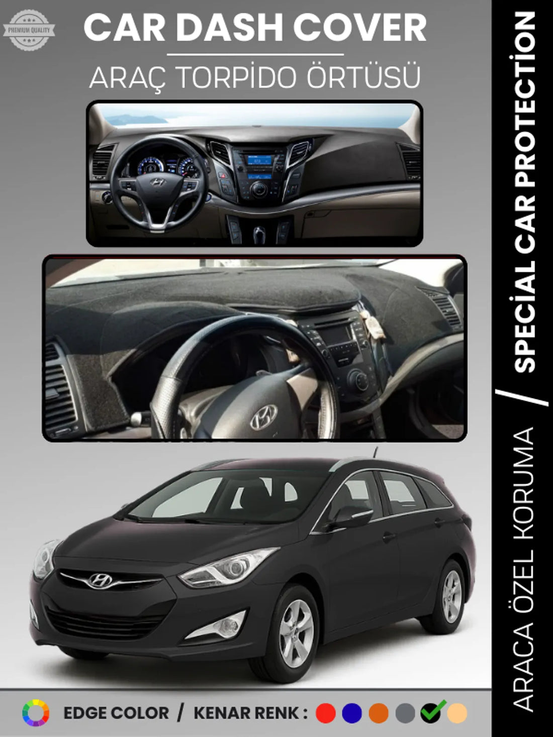 HYUNDAI i40 (2011-2019) Uyumlu Torpido Örtüsü Araca Özel Ön Göğüs Koruma