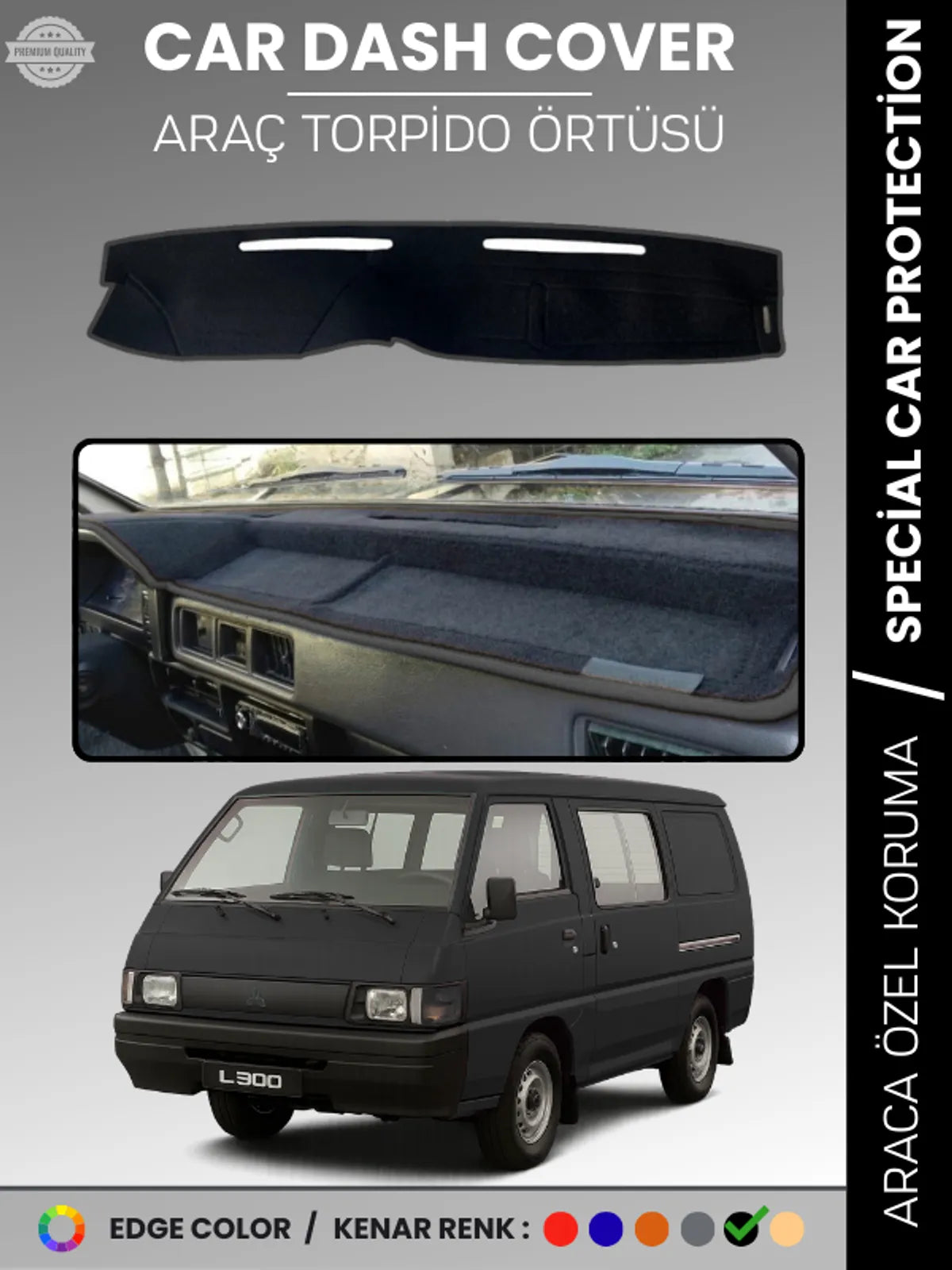 MITSUBISHI L300 (1986-1993) Uyumlu Torpido Örtüsü Araca Özel Ön Göğüs Koruma