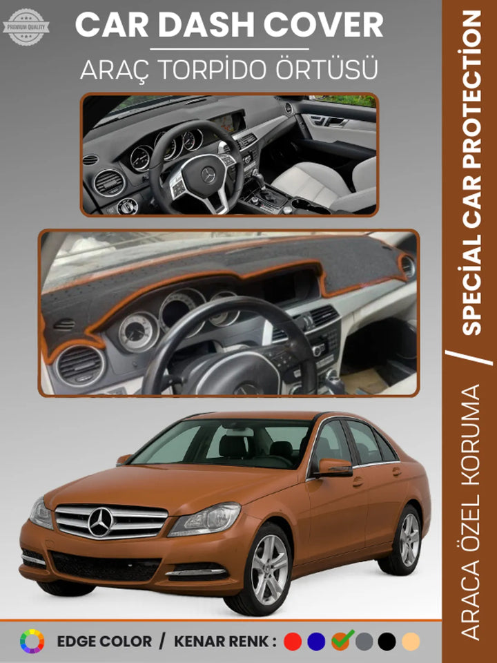 MERCEDES C CLASS W204 (2007-2014) Uyumlu Torpido Örtüsü Araca Özel Ön Göğüs Koruma
