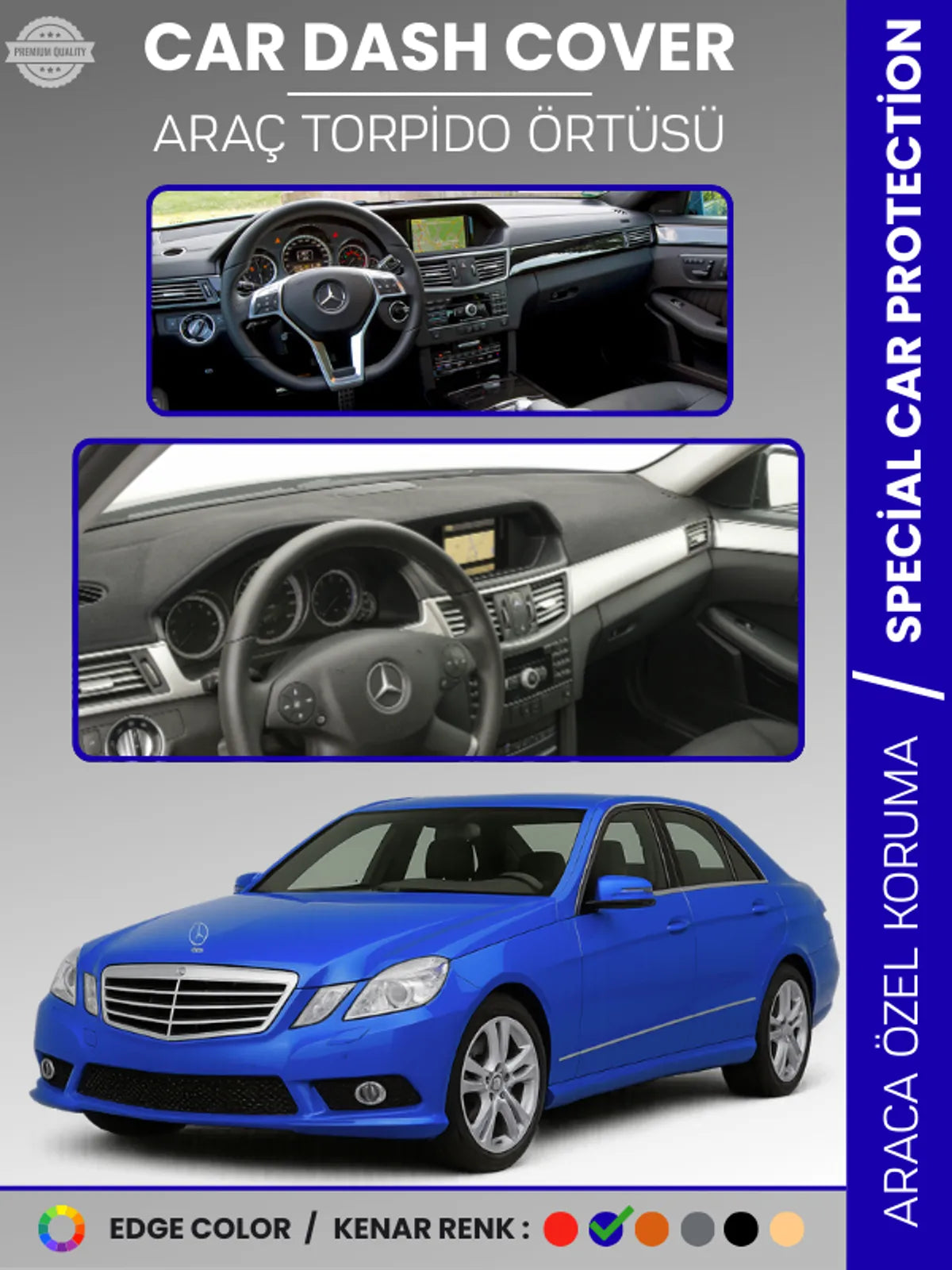 MERCEDES E200 / E220 / E250 / E300 W212 (2009-2016) Uyumlu Torpido Örtüsü Araca Özel Ön Göğüs Koruma