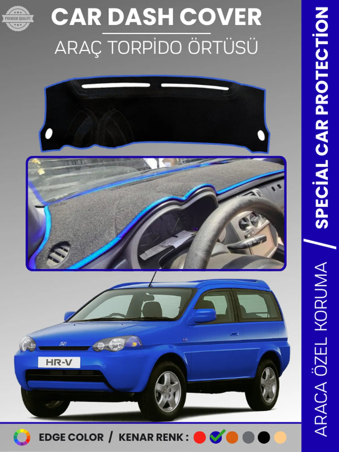 HONDA HR-V (1998-2005) Uyumlu Torpido Örtüsü Araca Özel Ön Göğüs Koruma
