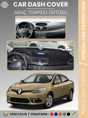 RENAULT FLUENCE NAVİGASYONSUZ KÜÇÜK EKRANLI (2009-2013) Uyumlu Torpido Örtüsü Araca Özel Ön Göğüs Koruma