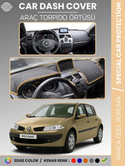 RENAULT MEGANE 2 NAVİGASYONLU BÜYÜK EKRAN (2003-2009) Uyumlu Torpido Örtüsü Araca Özel Ön Göğüs Koruma
