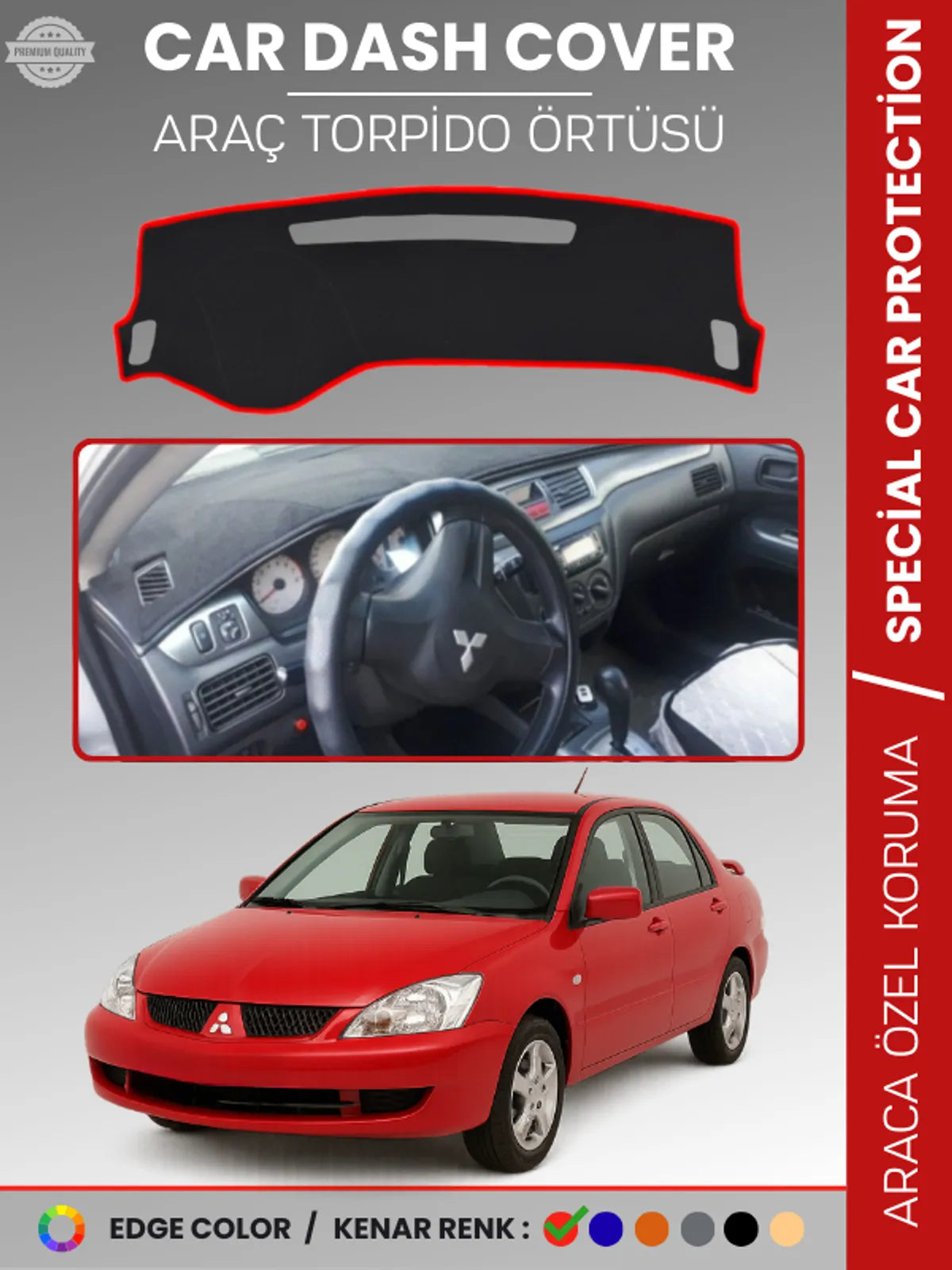 MITSUBISHI LANCER (2003-2007) Uyumlu Torpido Örtüsü Araca Özel Ön Göğüs Koruma