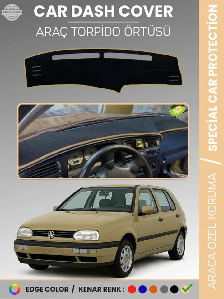 VOLKSWAGEN GOLF 3 MK3 (1991-1998) Uyumlu Torpido Örtüsü Araca Özel Ön Göğüs Koruma