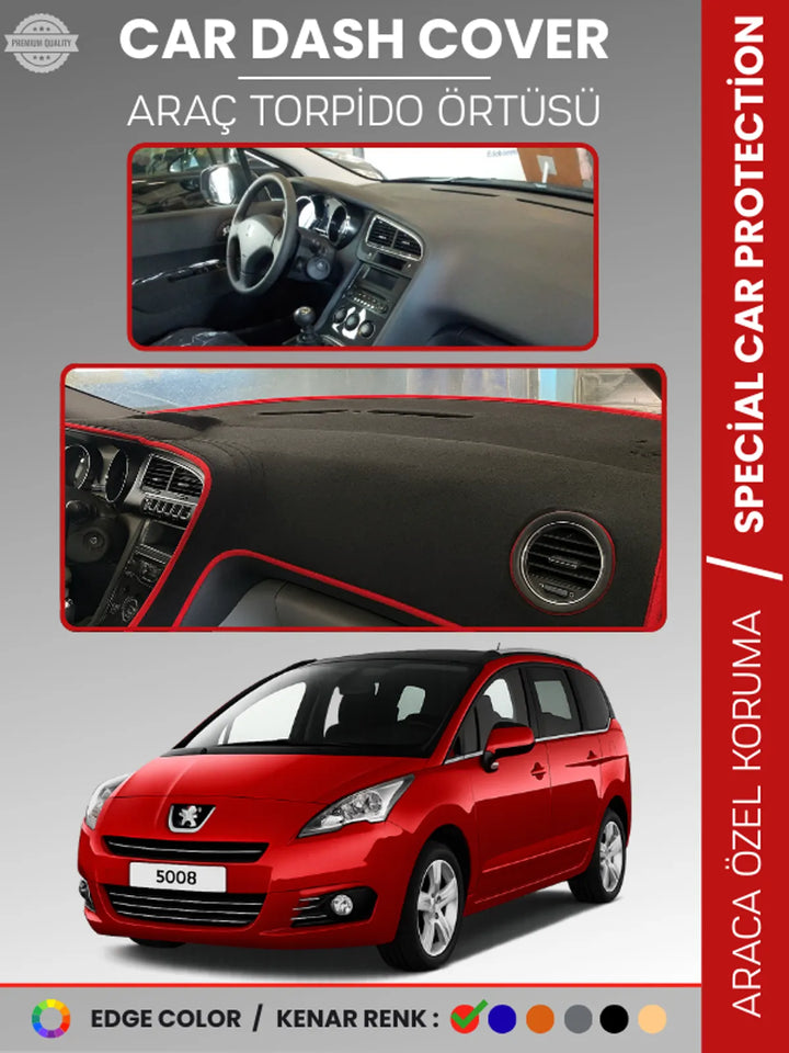 PEUGEOT 5008 (2011-2014) Uyumlu Torpido Örtüsü Araca Özel Ön Göğüs Koruma