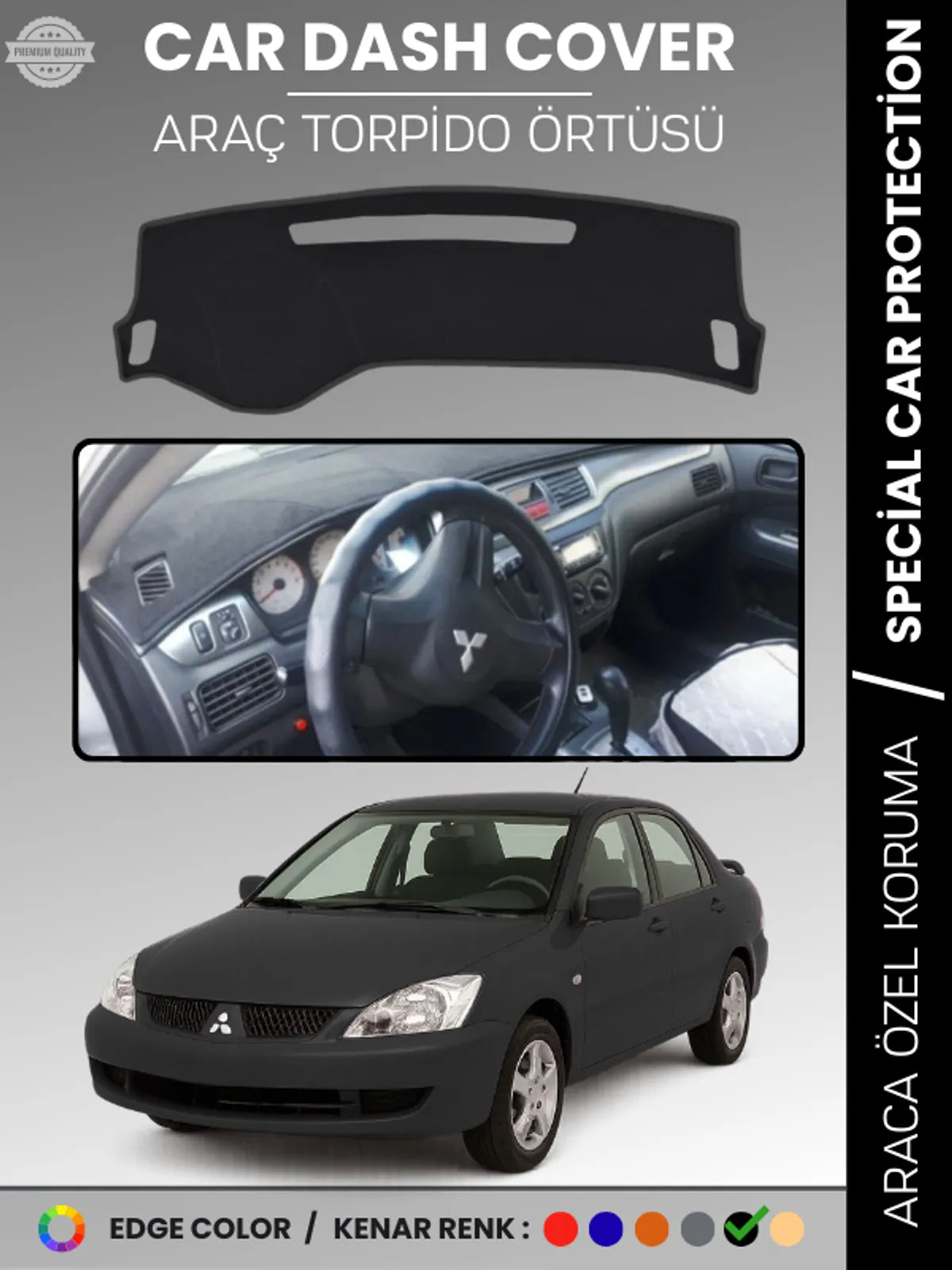MITSUBISHI LANCER (2003-2007) Uyumlu Torpido Örtüsü Araca Özel Ön Göğüs Koruma