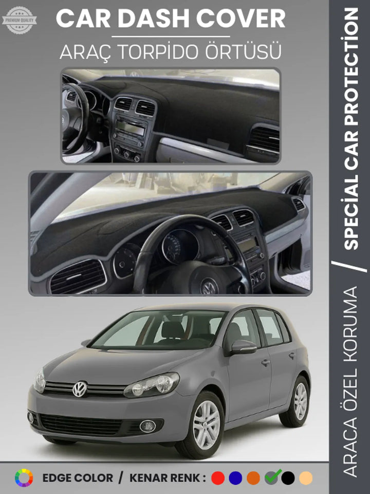 VOLKSWAGEN GOLF 6 (2008-2012) Uyumlu Torpido Örtüsü Araca Özel Ön Göğüs Koruma