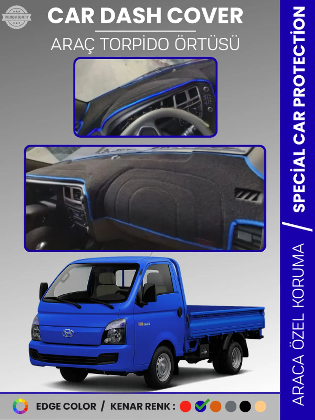 HYUNDAİ H100 (2020+) Uyumlu Torpido Örtüsü Araca Özel Ön Göğüs Koruma