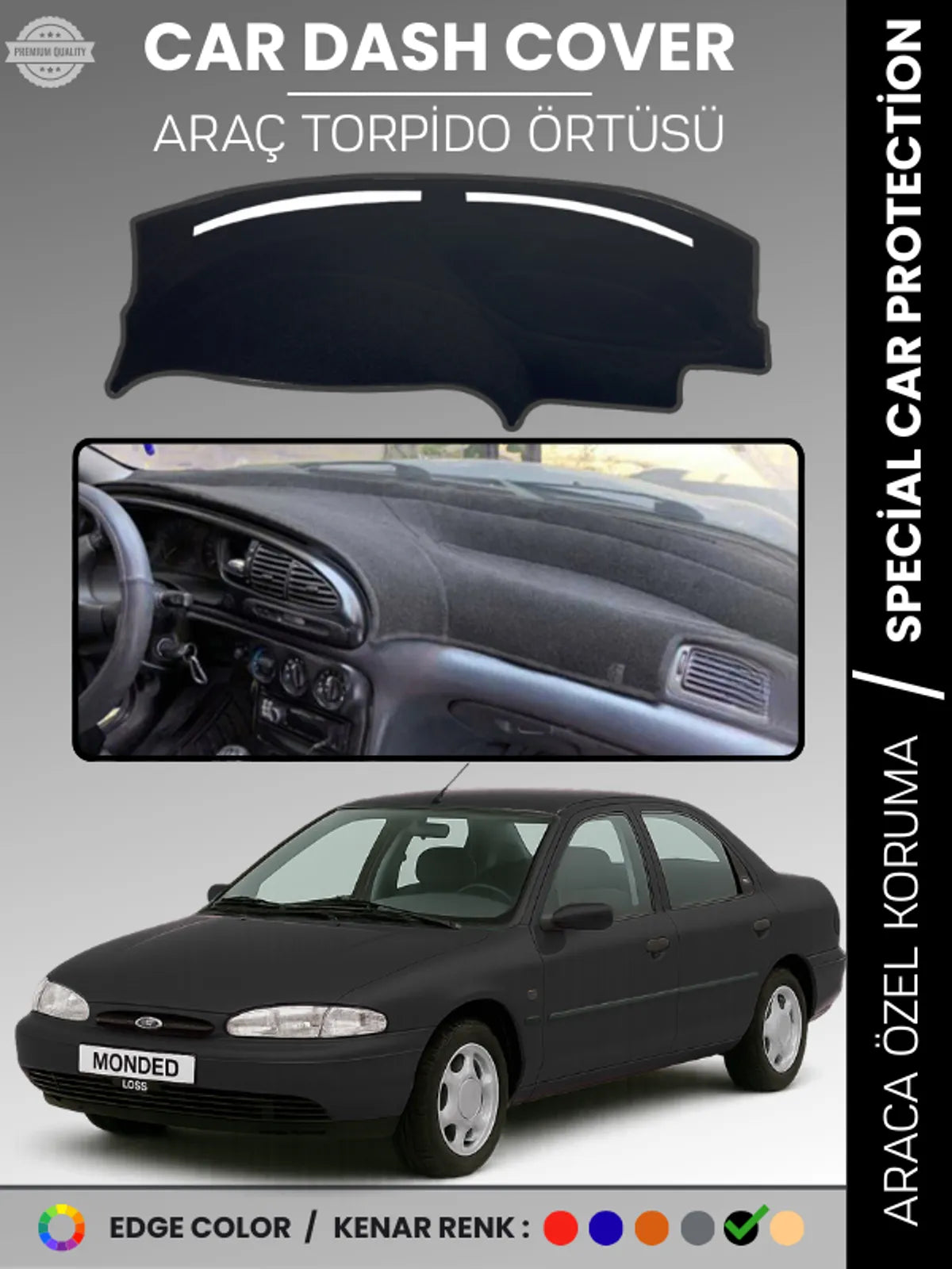 FORD MONDEO (2000-2007) Uyumlu Torpido Örtüsü Araca Özel Ön Göğüs Koruma