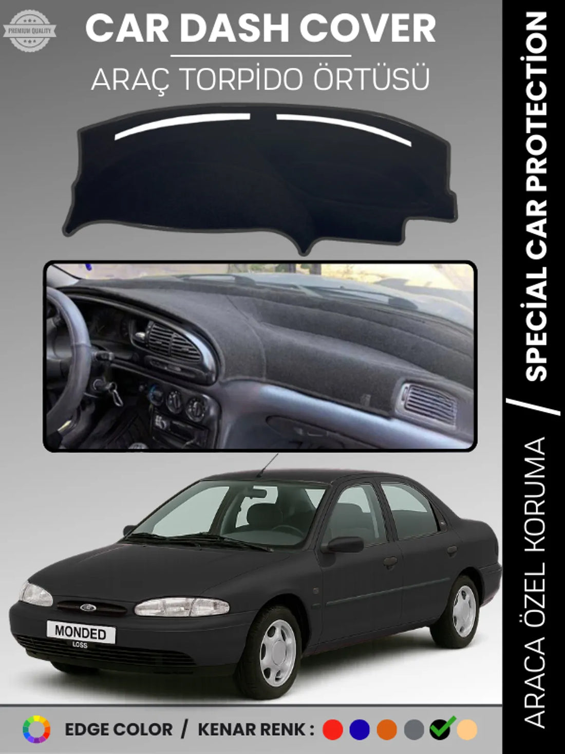 FORD MONDEO (2000-2007) Uyumlu Torpido Örtüsü Araca Özel Ön Göğüs Koruma