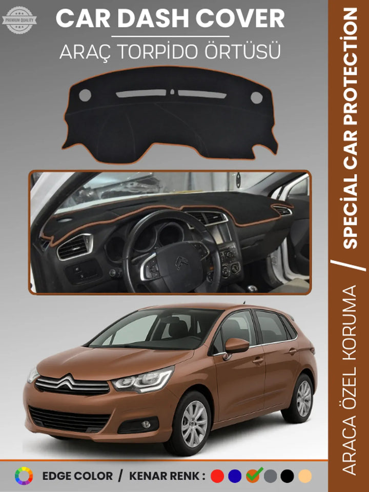 CITROEN C4 (2005-2020) Uyumlu Torpido Örtüsü Araca Özel Ön Göğüs Koruma