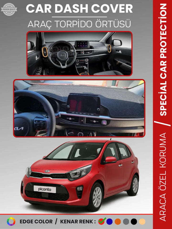 KIA PICANTO (2017-2023) Uyumlu Torpido Örtüsü Araca Özel Ön Göğüs Koruma