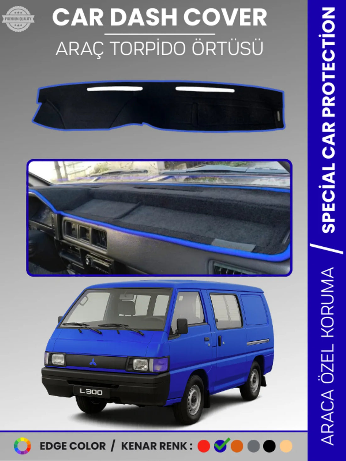 MITSUBISHI L300 (1986-1993) Uyumlu Torpido Örtüsü Araca Özel Ön Göğüs Koruma