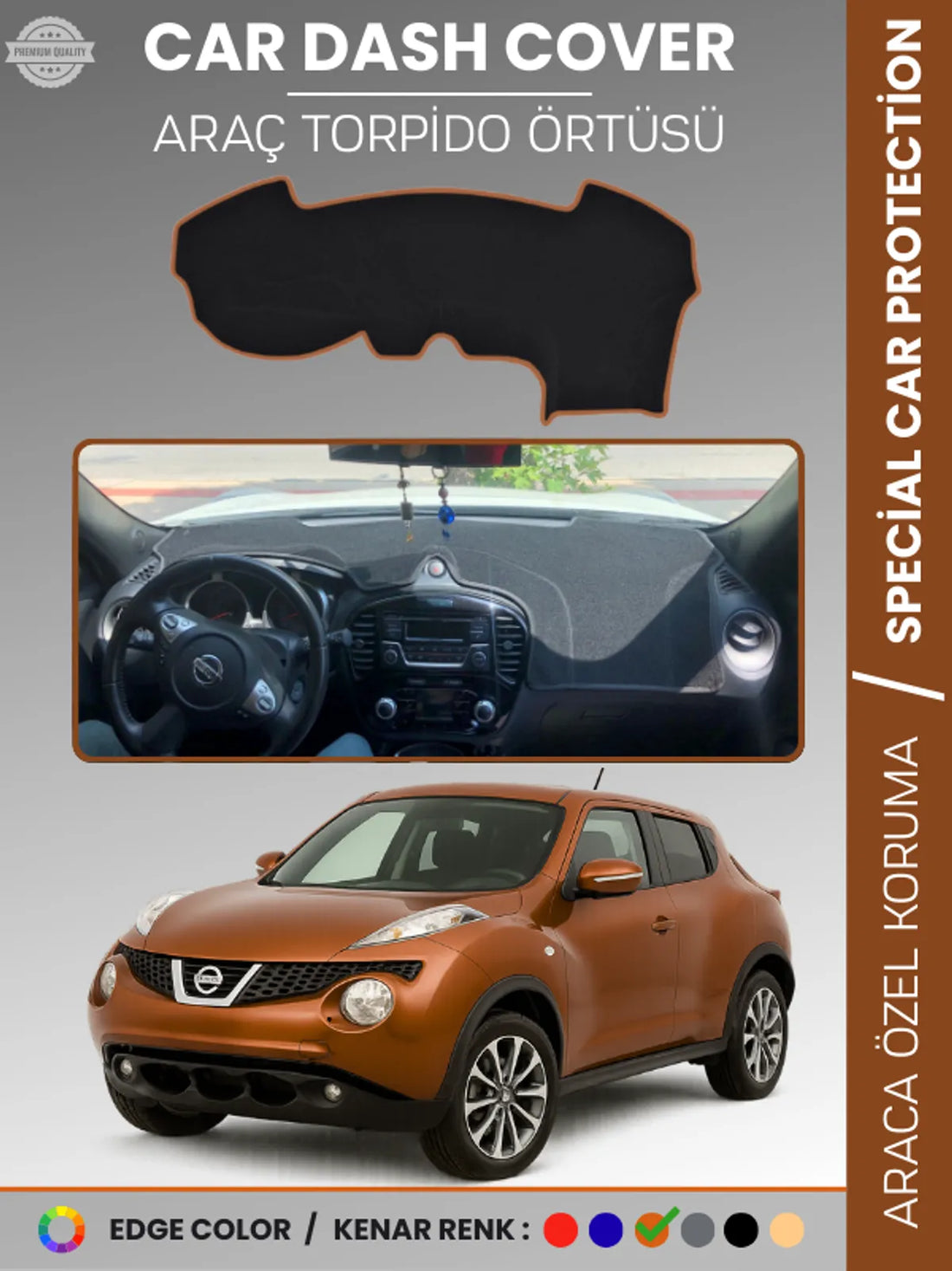 NISSAN JUKE F15 (2010-2019) Uyumlu Torpido Örtüsü Araca Özel Ön Göğüs Koruma