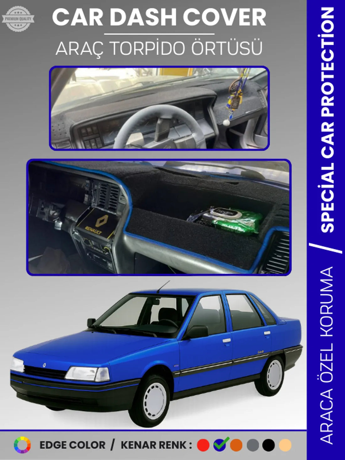 RENAULT 21 CONCORDE Uyumlu Torpido Örtüsü Araca Özel Ön Göğüs Koruma