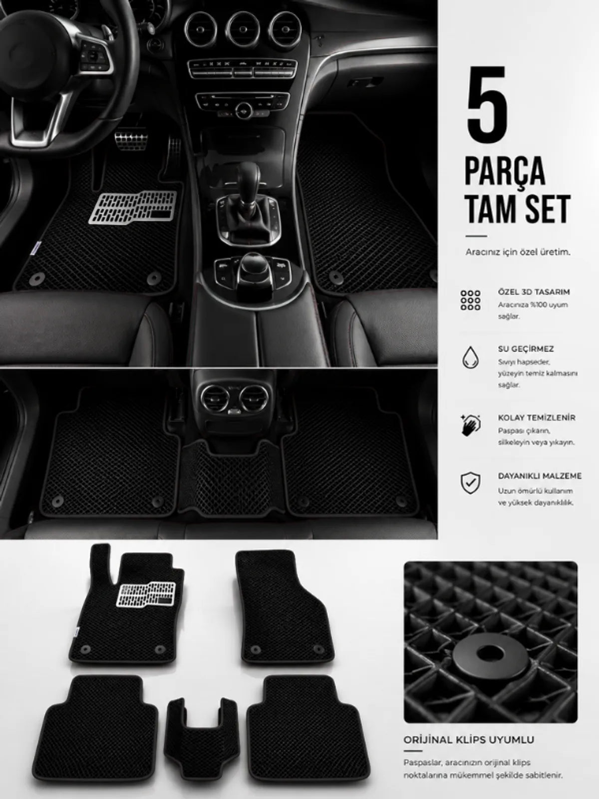 Fiat Doblo (2022-2025) Araca Özel EVA Oto Paspas Seti Topukluk Dahil Tam Set