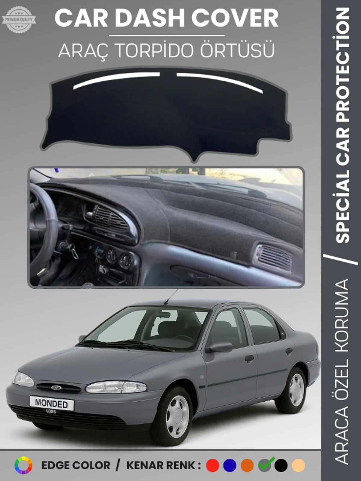 FORD MONDEO (2000-2007) Uyumlu Torpido Örtüsü Araca Özel Ön Göğüs Koruma