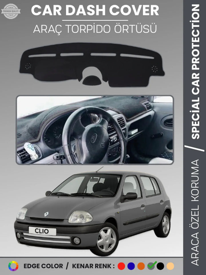 RENAULT CLIO 2 AIRBAGLI (2001-2012) Uyumlu Torpido Örtüsü Araca Özel Ön Göğüs Koruma