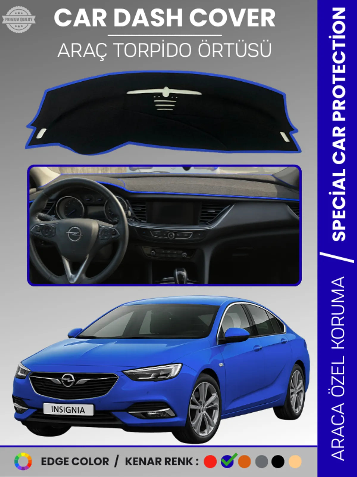 OPEL INSIGNIA B (2017-2022) Uyumlu Torpido Örtüsü Araca Özel Ön Göğüs Koruma