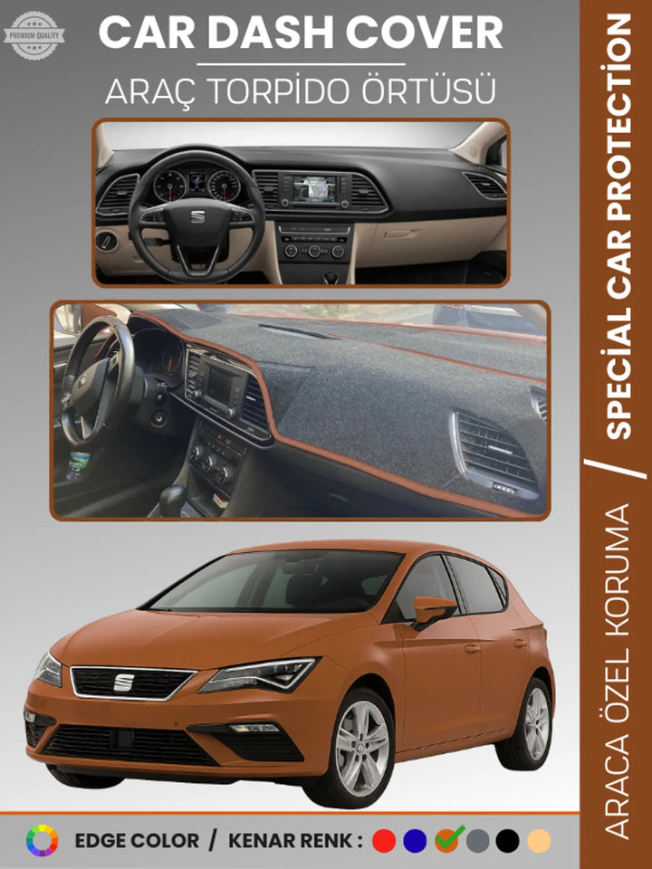 SEAT LEON (2013-2020) Uyumlu Torpido Örtüsü Araca Özel Ön Göğüs Koruma