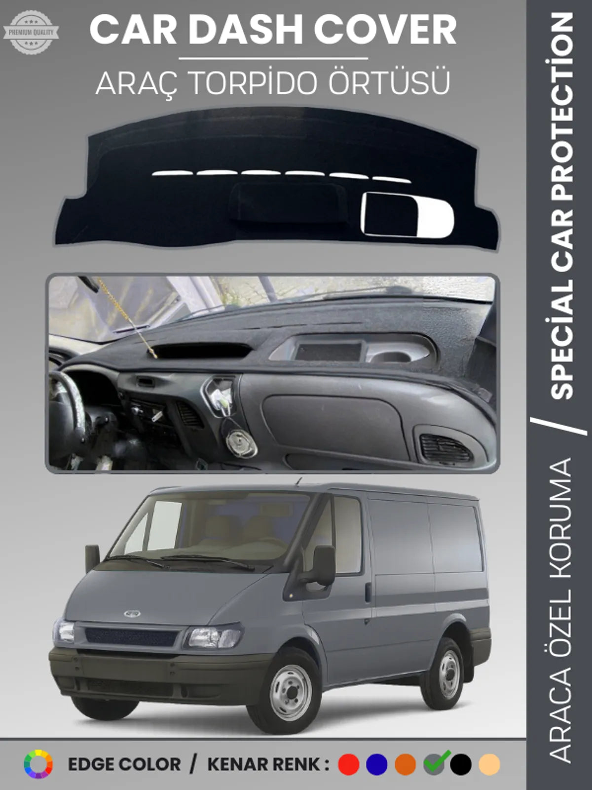 FORD TRANSİT (2006-2012) Uyumlu Torpido Örtüsü Araca Özel Ön Göğüs Koruma