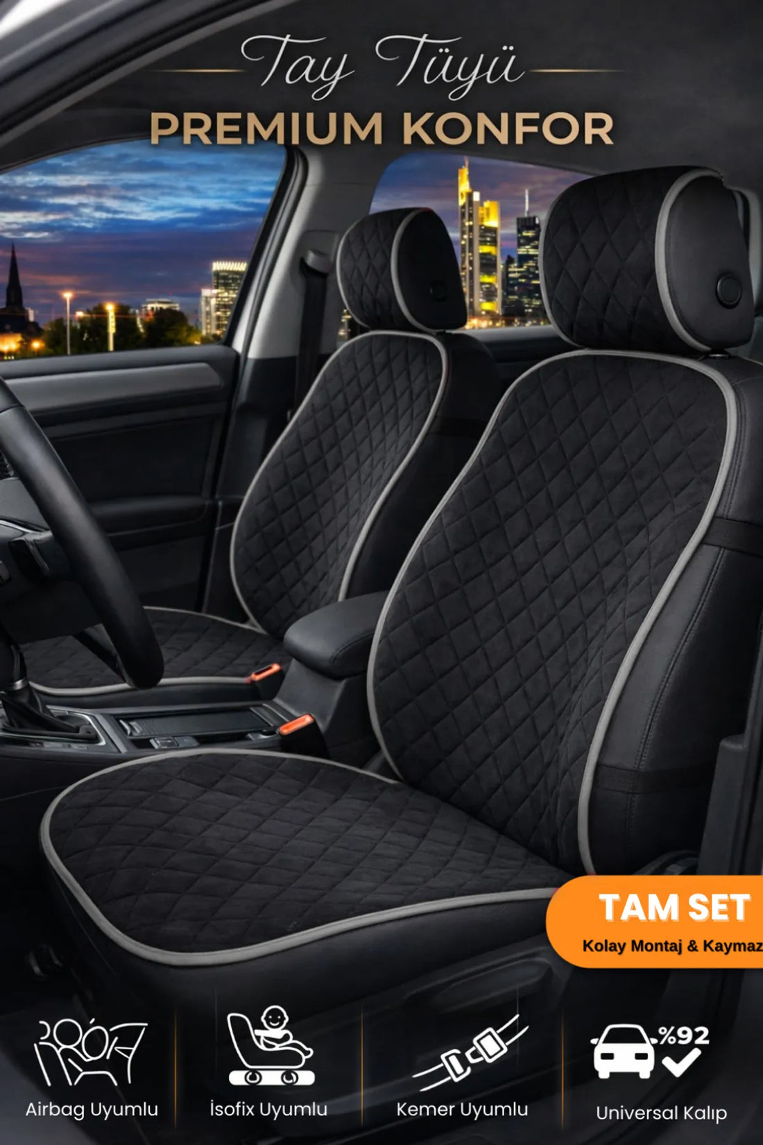 Oto Koltuk Minderi Premium Tay Tüyü Tam Set