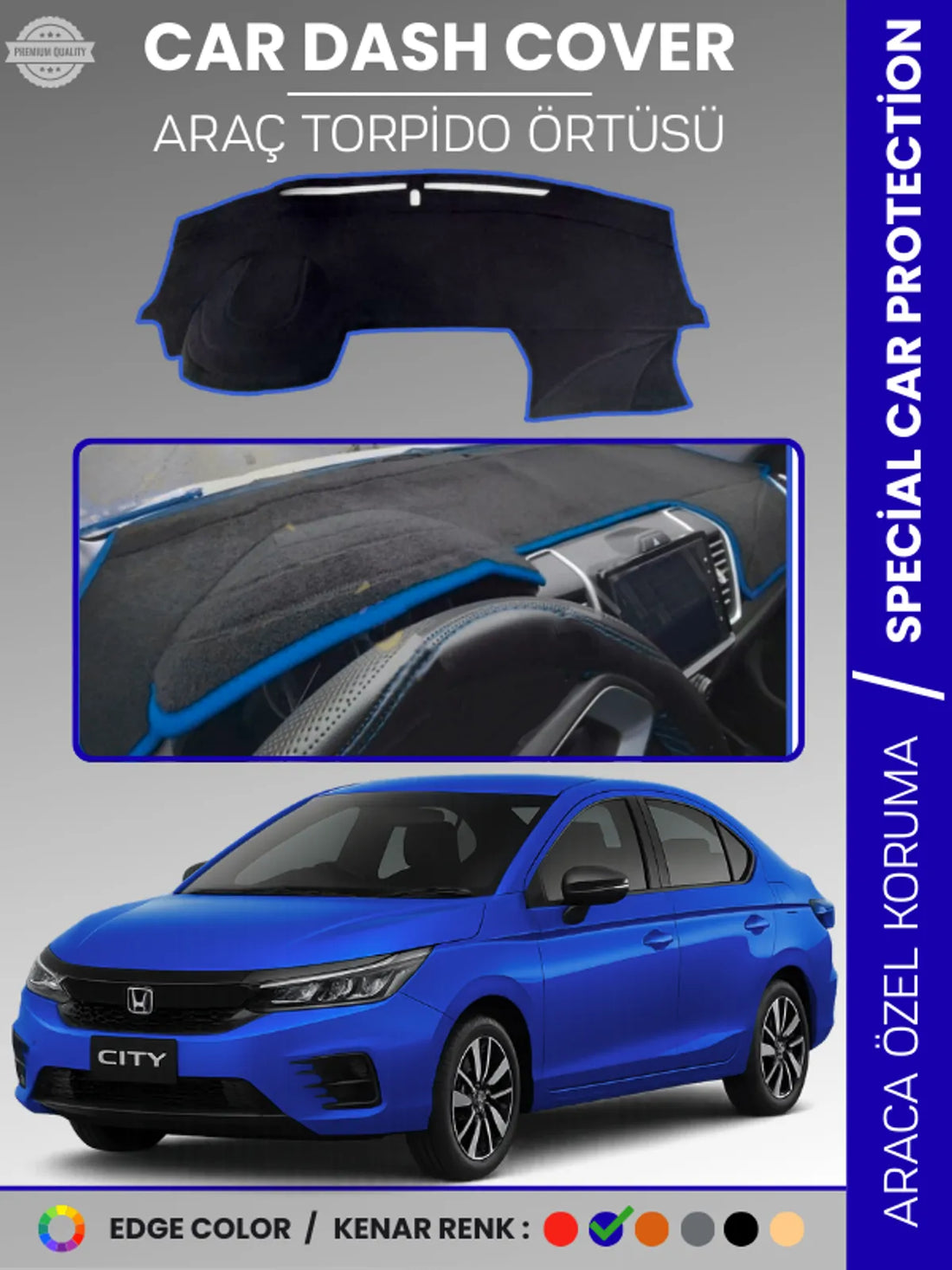 HONDA CITY (2020+) Uyumlu Torpido Örtüsü Araca Özel Ön Göğüs Koruma