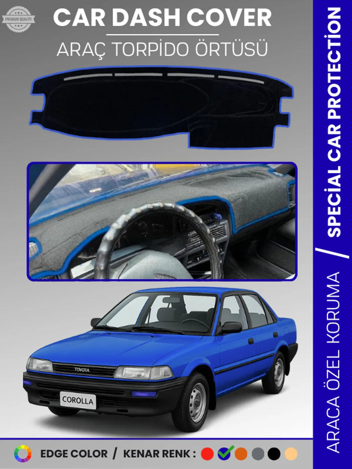 TOYOTA COROLLA (1988-1991) Uyumlu Torpido Örtüsü Araca Özel Ön Göğüs Koruma