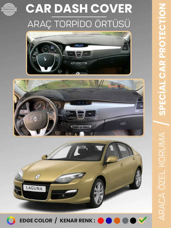 RENAULT LAGUNA 3 (2008-2015) Uyumlu Torpido Örtüsü Araca Özel Ön Göğüs Koruma