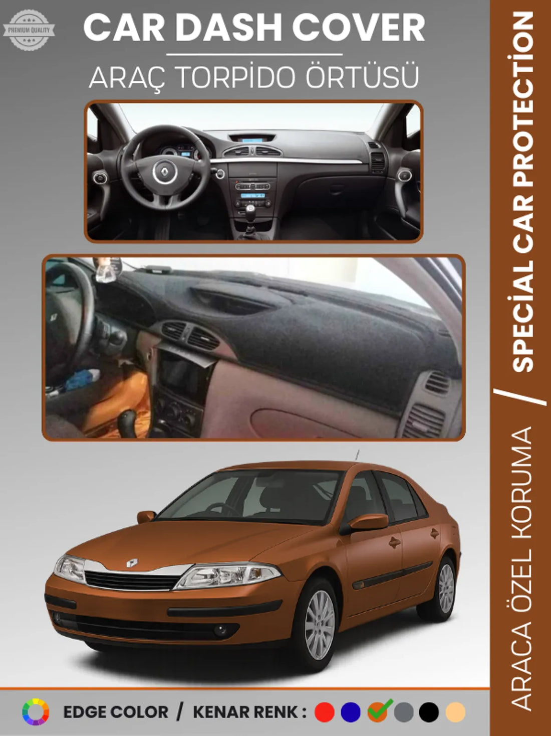 RENAULT LAGUNA 2 (2002-2007) Uyumlu Torpido Örtüsü Araca Özel Ön Göğüs Koruma
