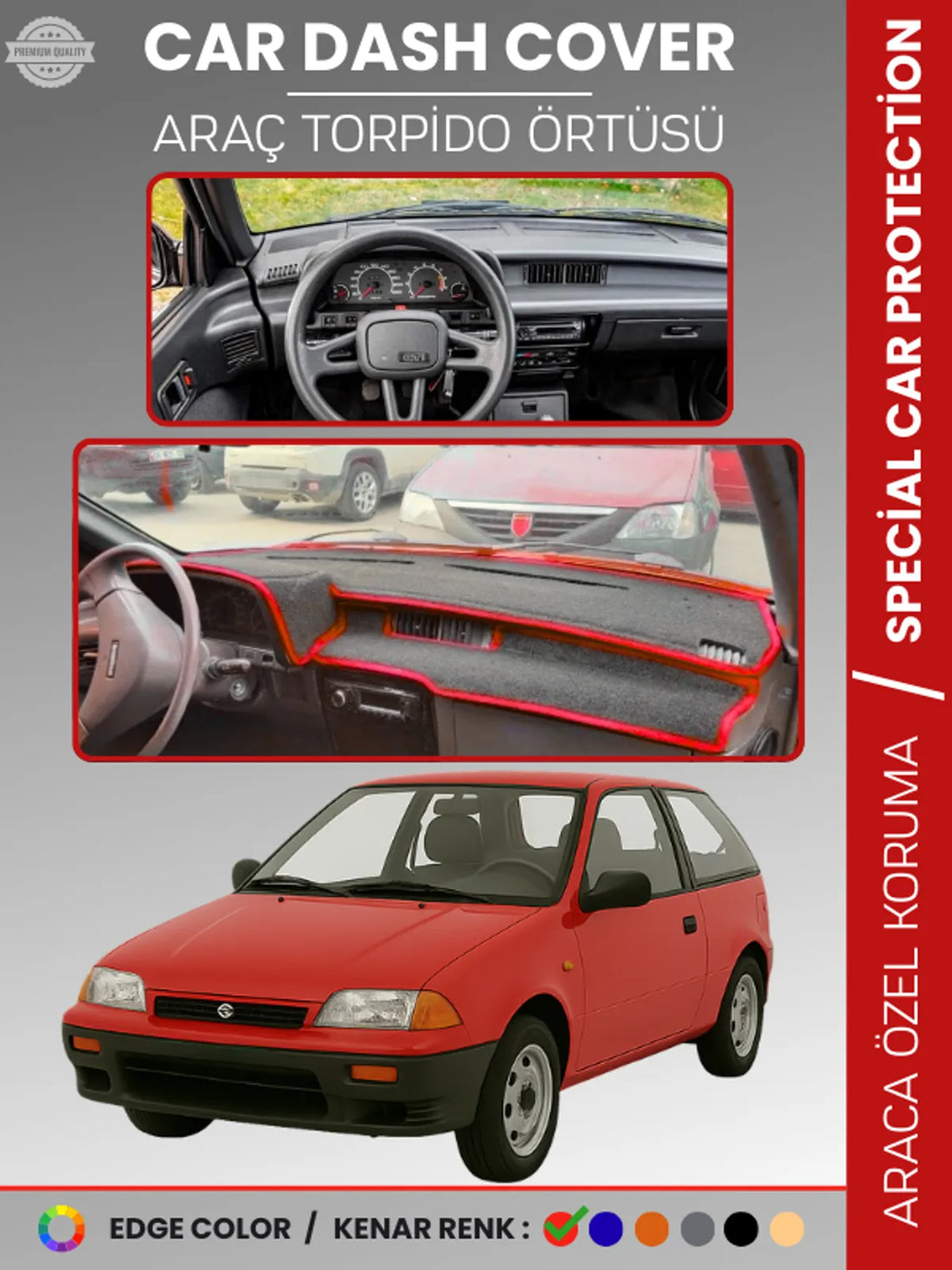 SUZUKI SWİFT (1988-1994) Uyumlu Torpido Örtüsü Araca Özel Ön Göğüs Koruma