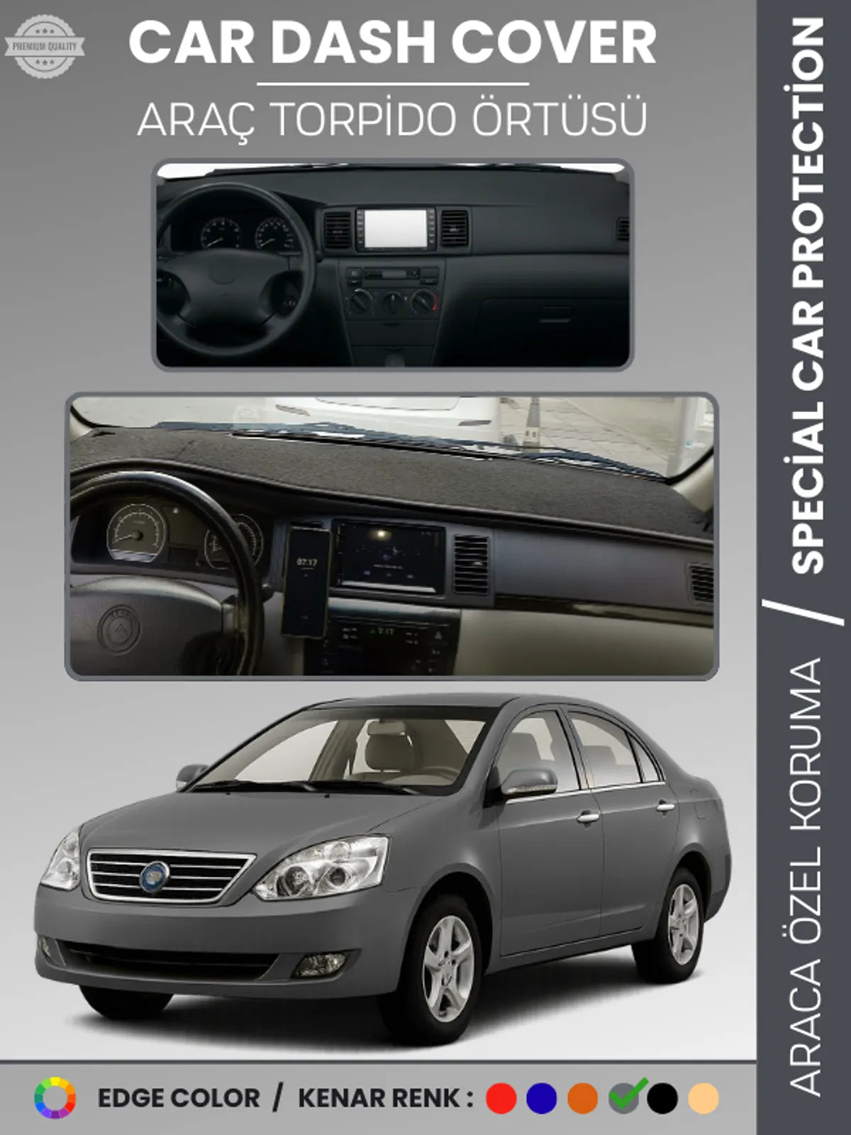 GEELY FC (2008-2012) Uyumlu Torpido Örtüsü Araca Özel Ön Göğüs Koruma