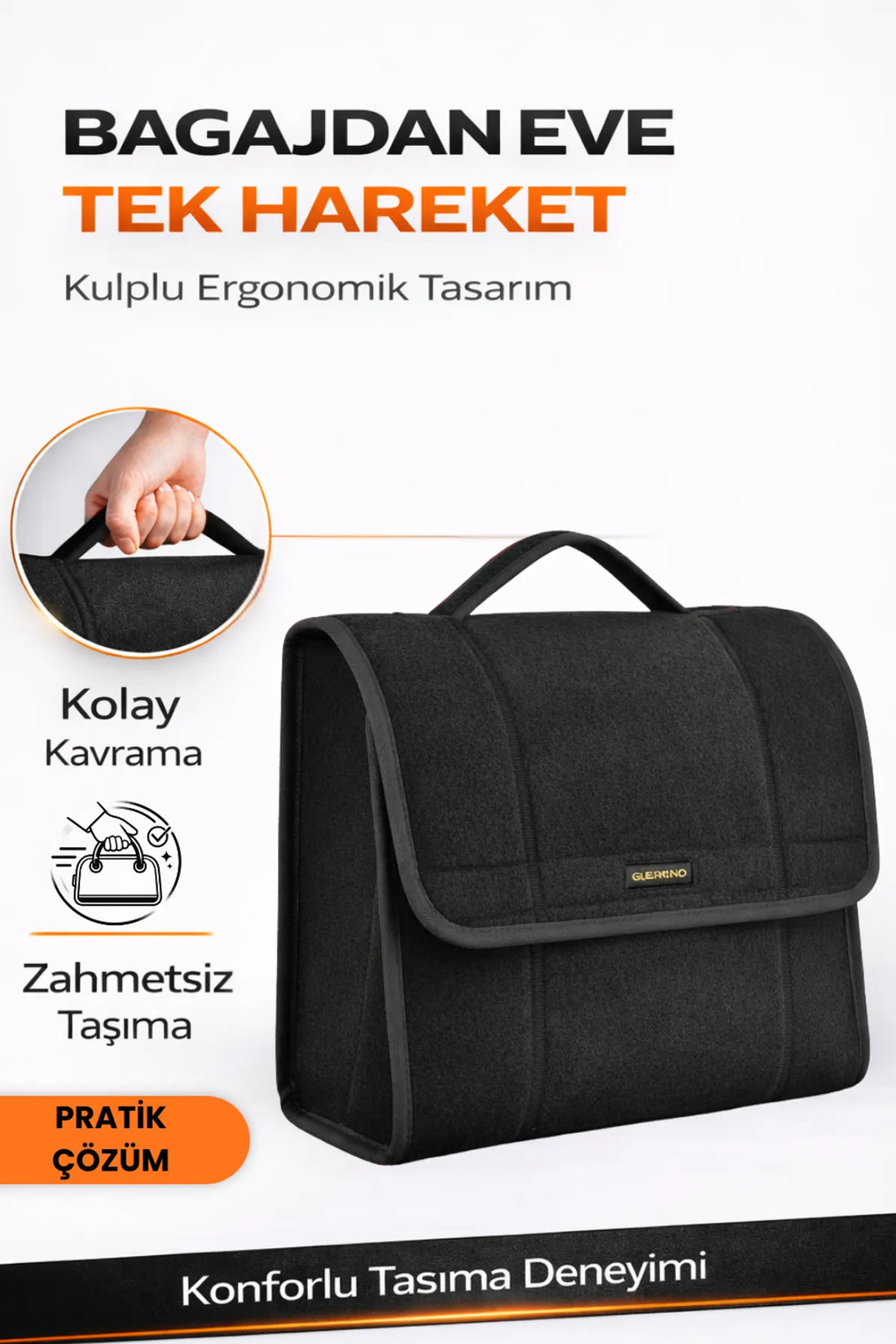 Oto Bagaj Çantası M Boy Kaymaz Cırt Bantlı Velur Kompakt Düzenleyici