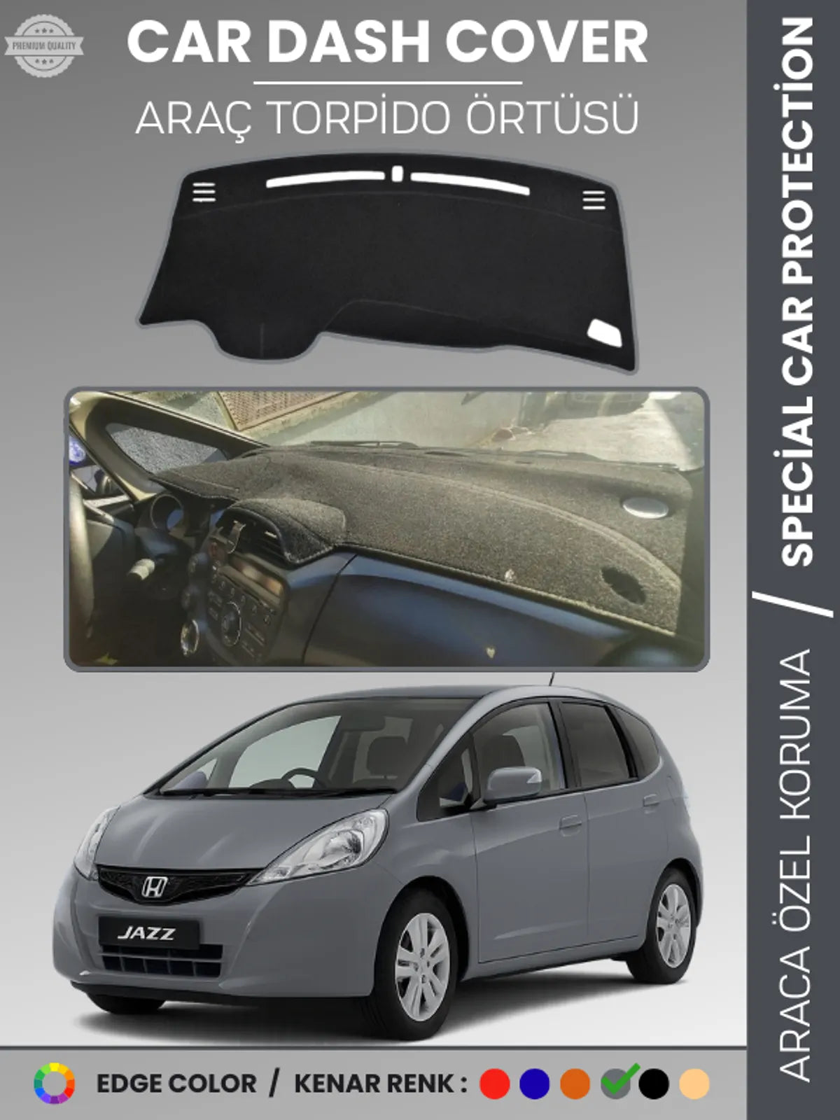 HONDA JAZZ (2009-2013) Uyumlu Torpido Örtüsü Araca Özel Ön Göğüs Koruma