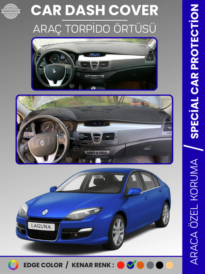 RENAULT LAGUNA 3 (2008-2015) Uyumlu Torpido Örtüsü Araca Özel Ön Göğüs Koruma
