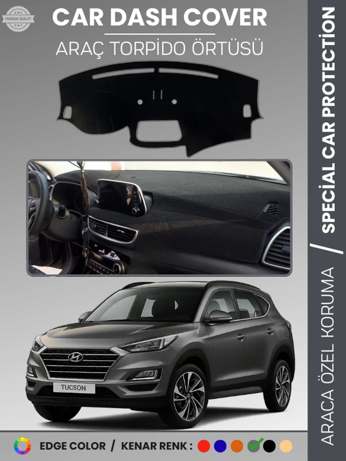 HYUNDAİ TUCSON (2018+) Uyumlu Torpido Örtüsü Araca Özel Ön Göğüs Koruma