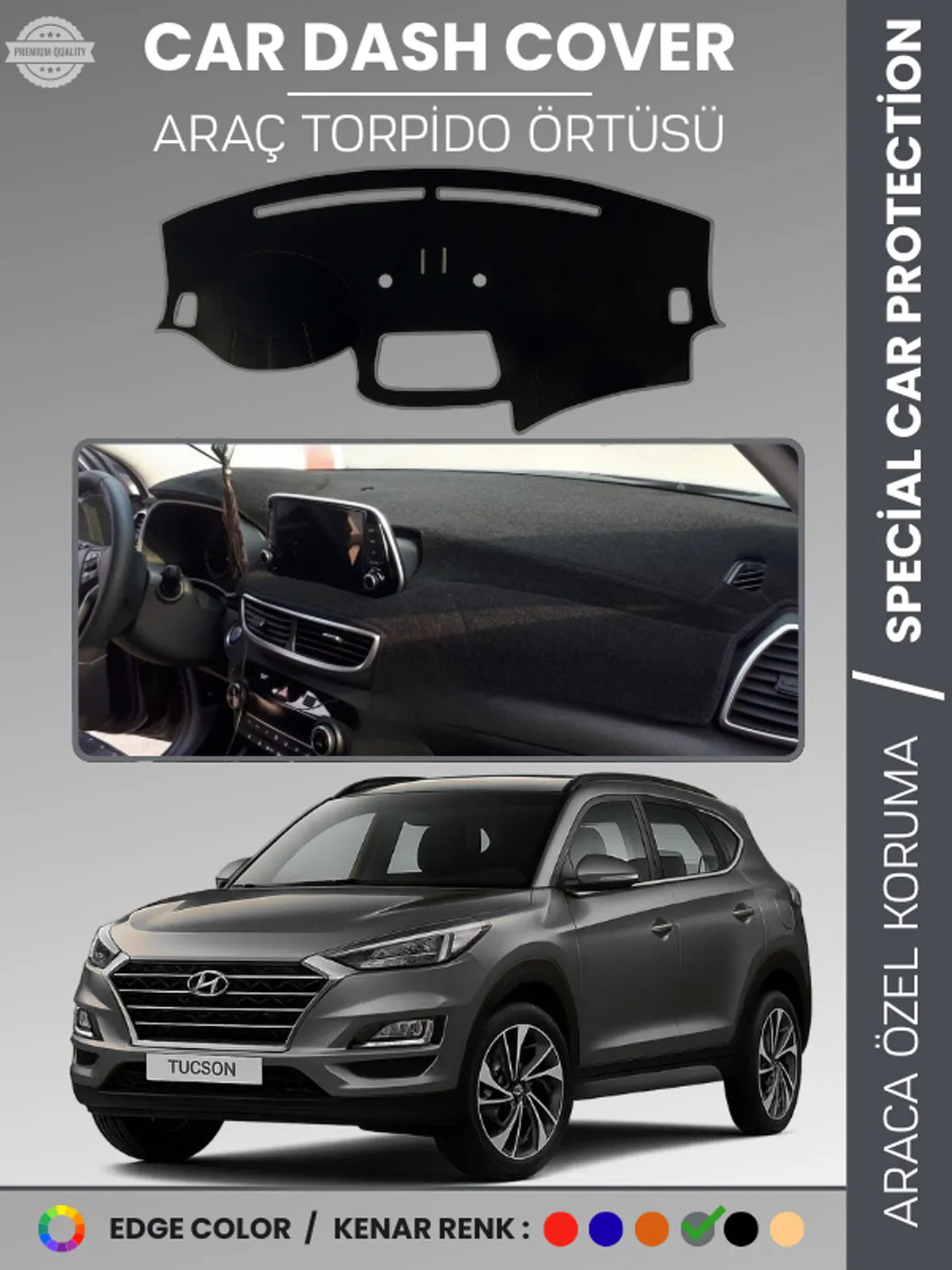 HYUNDAİ TUCSON (2018+) Uyumlu Torpido Örtüsü Araca Özel Ön Göğüs Koruma